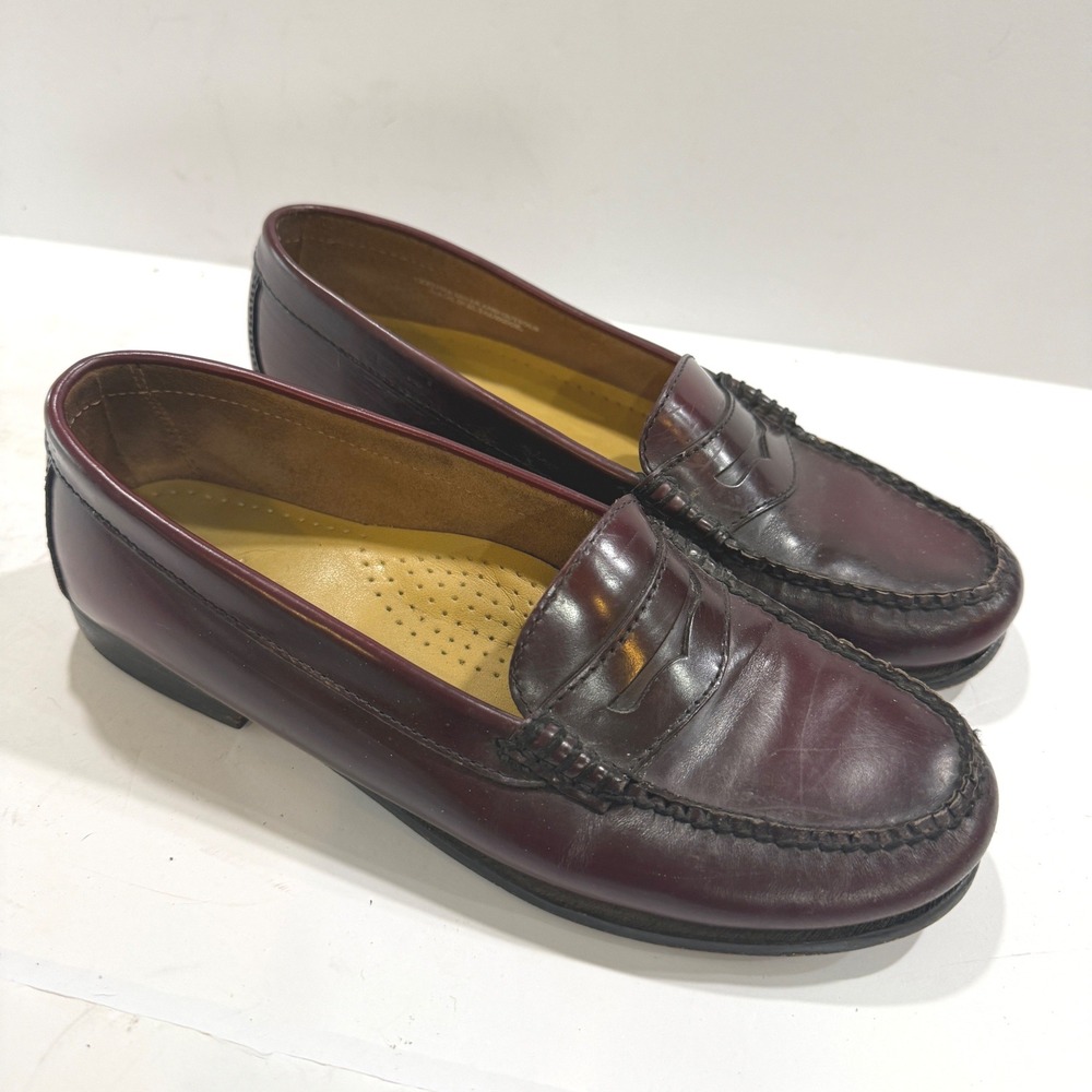 GH Bass Weejuns Burgundy Leather Penny Loafers 7 M  Slip On Shoes